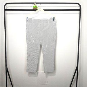 Eliane Rose Off White Navy Striped Capris Size 8